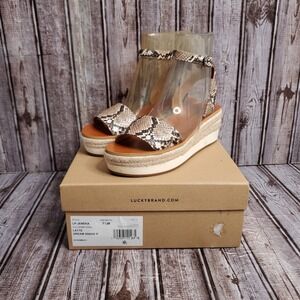 Lucky Brand Women's Jeneka Platform Sandals Dream Snake Size 7.5 Box Included